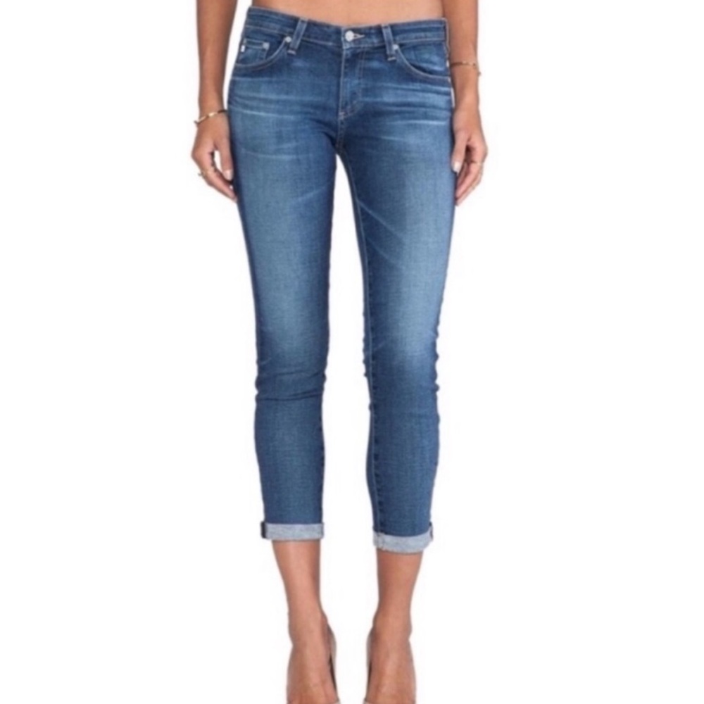 AG Adriano Goldschmied Jeans The Stilt Cigarette Roll-Up Distressed size 30